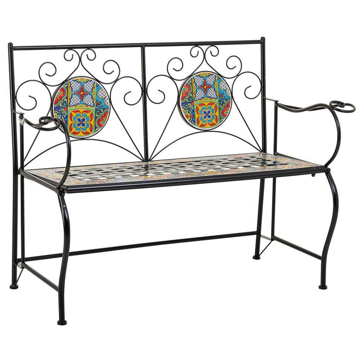 BANK, schwarz, 110x50x88cm - Schwarz, Metall (110/88/50cm) - Wanderlust