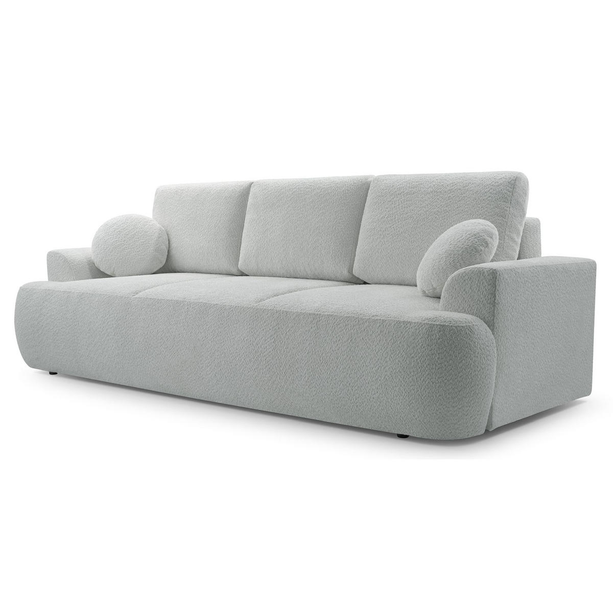 3-SITZER SOFA Barletto Grau-Beige Bouclé - Taupe/Schwarz, Holz/Textil (248/94/110cm) - Selsey