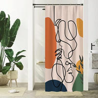 DUSCHVORHANG 90 x 180 cm abstrakt schimmelresistent wasserdicht waschbar Polyester - Multicolor, Textil (90/180cm) - MCBOSON