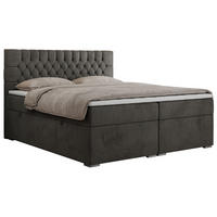 BOXBETT PERA 120/200 Dunkelgrau Velvet - H3 - Dunkelgrau, Holz/Textil (120/200cm) - MKS