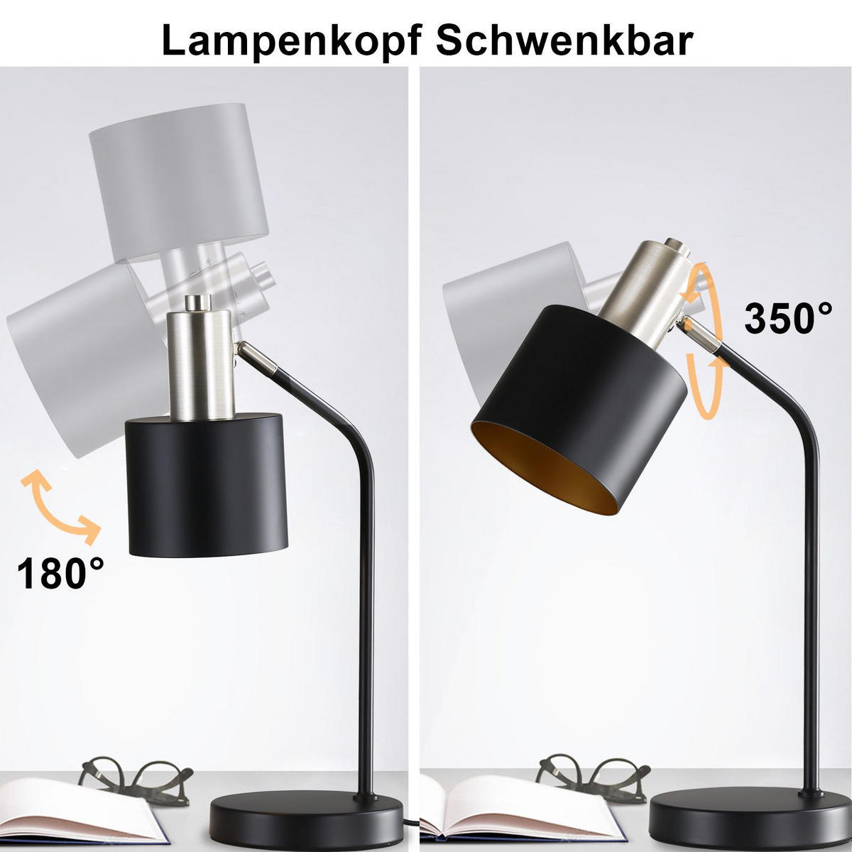 TISCHLEUCHTE Draethk 15.0/44.0/15.0 cm - Schwarz, Metall (15/15/44cm) - ZMH