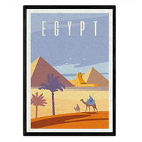 POSTER Ägypten Pyramiden & Sphinx A4 Schwarzer Rahmen - Schwarz, Papier (29.7/5/21cm) - Nacnic