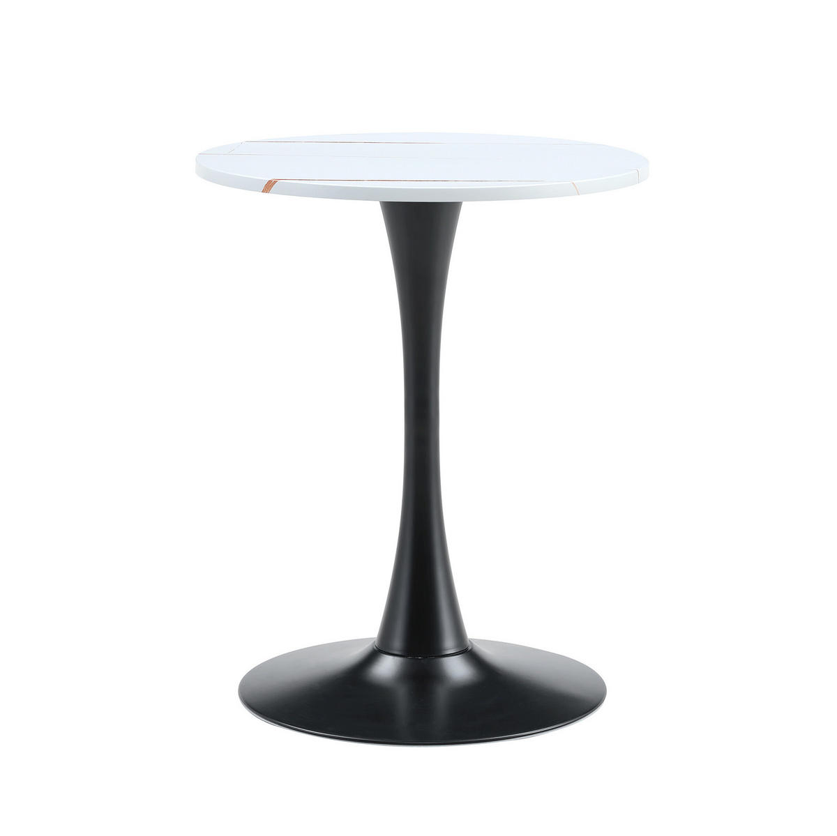 BEISTELLTISCH rund 60/72 cm in Weiß/Schwarz aus MDF und Metall - Weiß, Holzwerkstoff (60/60/72cm) - Flora Grace