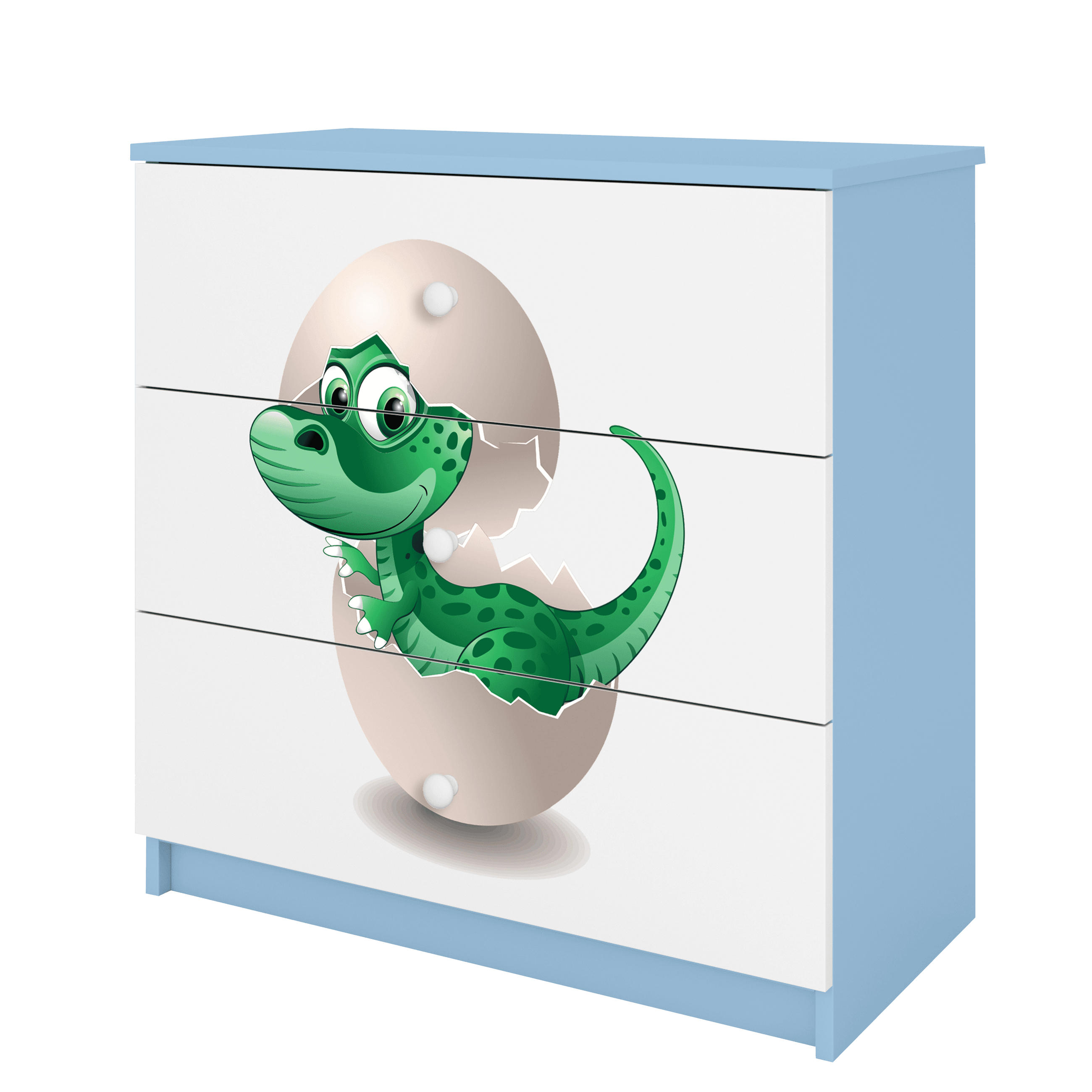 KOMMODE Babydreams Kleiner Dino 81/81/41 - Blau, Holzwerkstoff (81/81/41cm) - RAUMHIRSCH FURNITURE