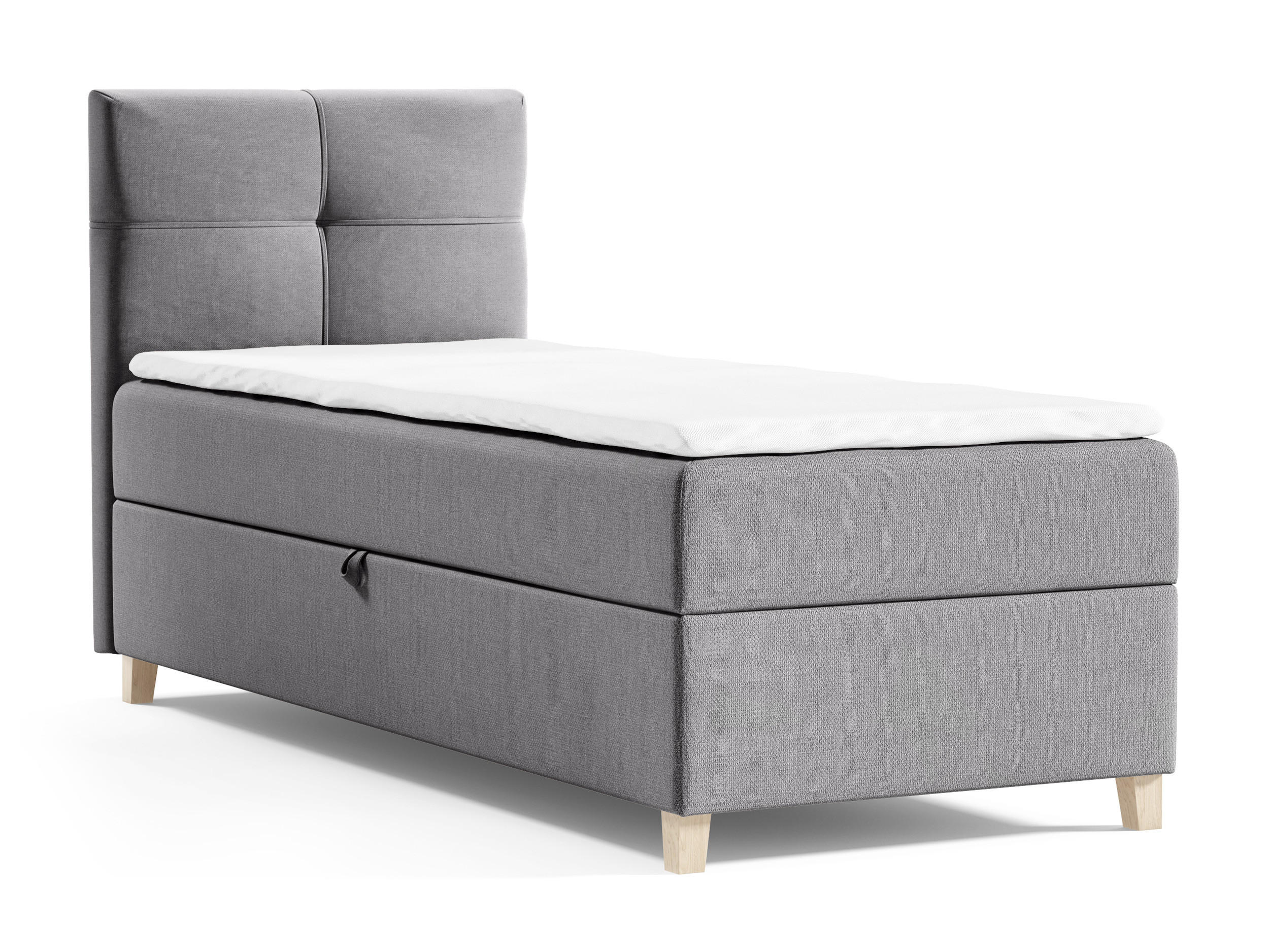 BOXBETT Candy Mini - 100x200 - grau (Soro 90, Chenille) - Beige/Grau, Holz/Holzwerkstoff (100/200cm) - Sofnet