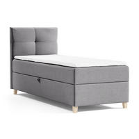 BOXBETT Candy Mini - 100x200 - grau (Soro 90, Chenille) - Beige/Grau, Holz/Holzwerkstoff (100/200cm) - Sofnet