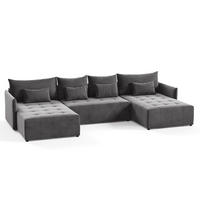 WOHNLANDSCHAFT Leno U - Grau, Holz/Textil (365/80/180cm) - Sofnet
