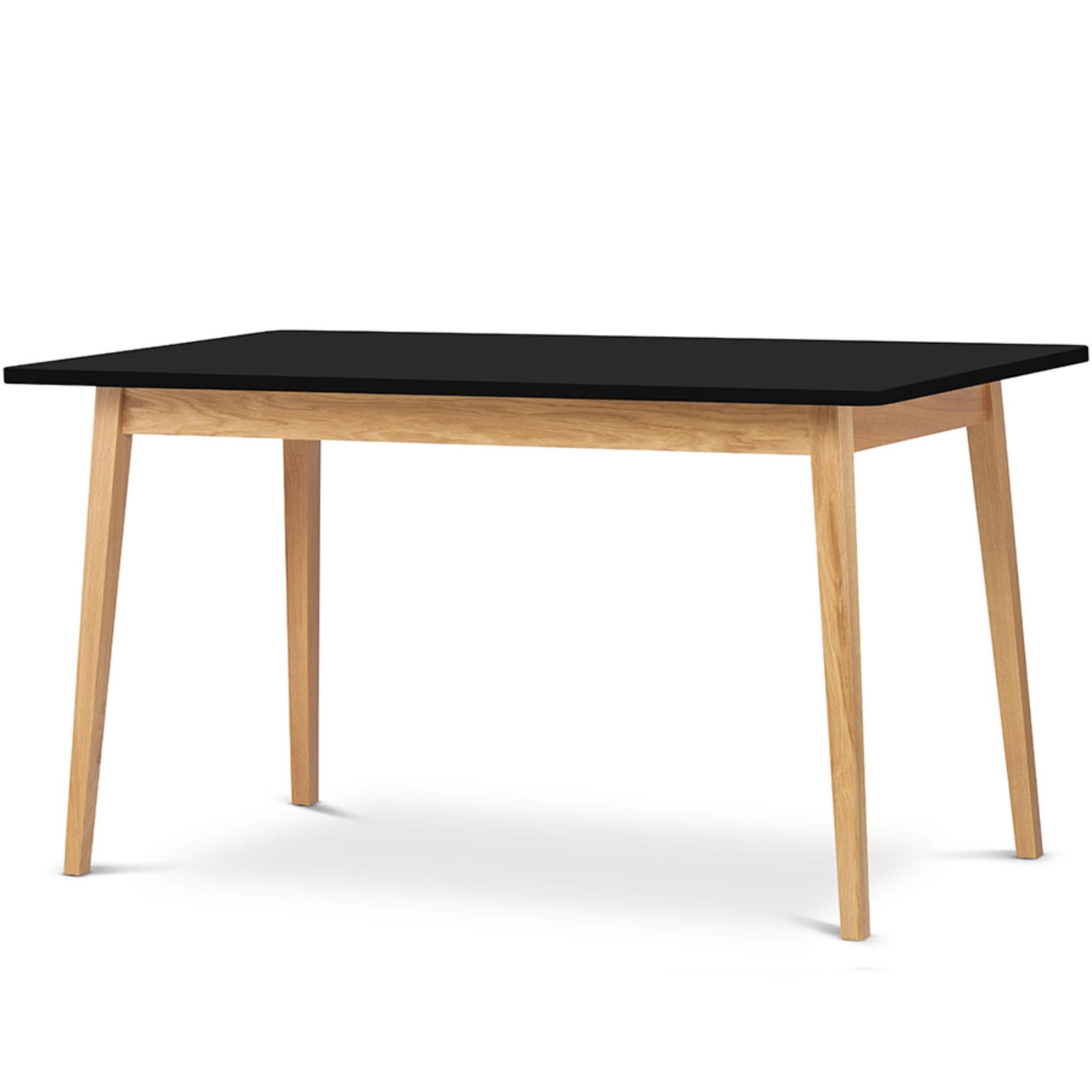 AUSZIEHBARER-ESSTISCH FRISK Skandinavischer Stil, schwarz - Eichefarben/Schwarz, Eichenholz/Holzwerkstoff (90/160/75cm) - KONSIMO®
