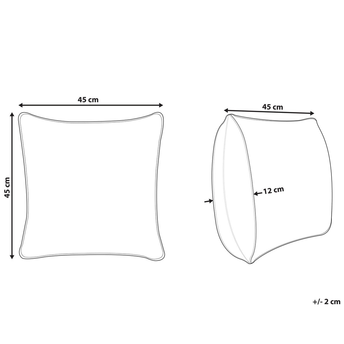 DEKOKISSEN Weiß 45/45 cm Exacum - Rot/Weiß, Textil (45/45/12cm) - Beliani