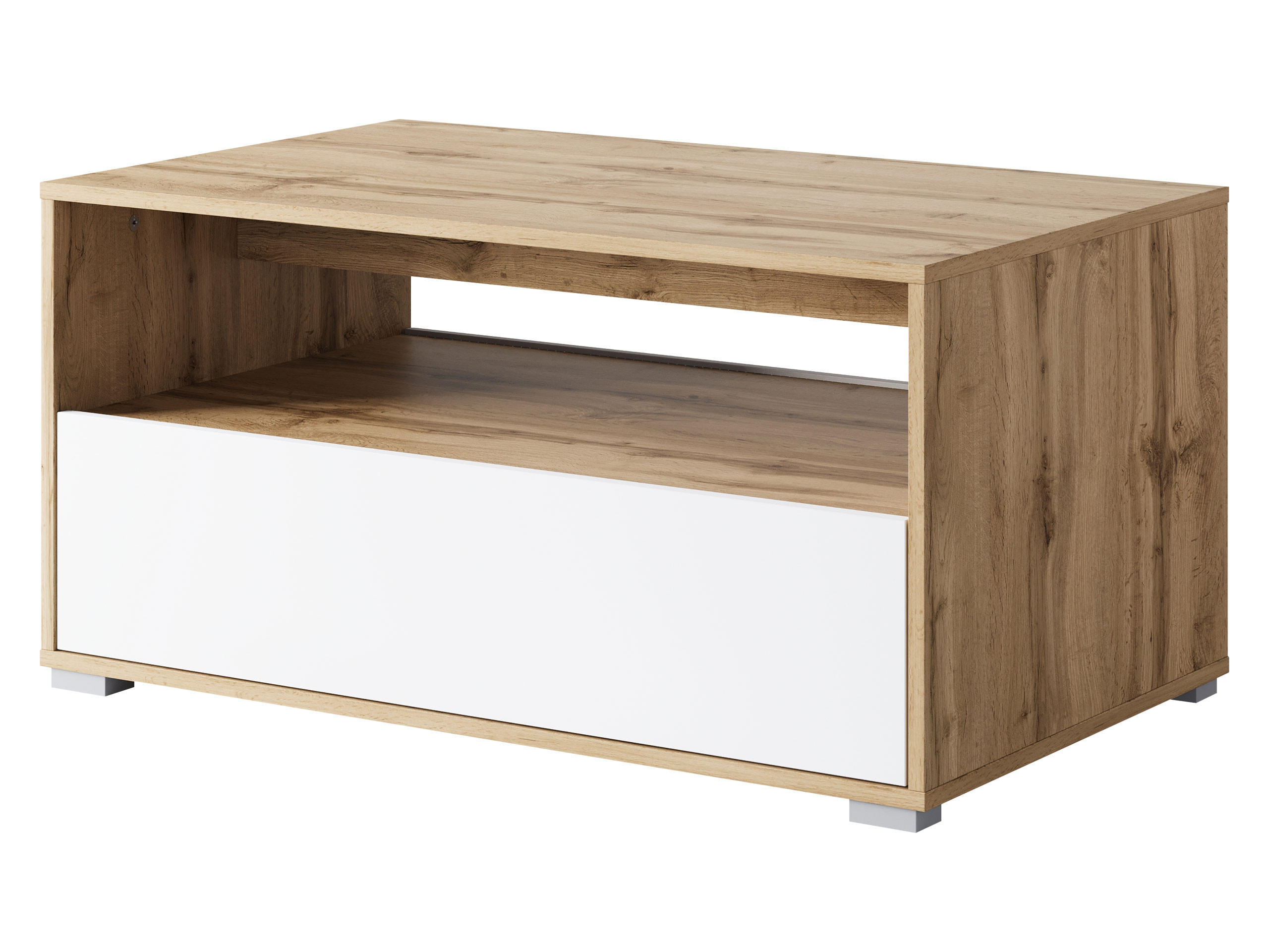 COUCHTISCH Nairobi II S02 - Eiche Wotan/Alufarben, Holzwerkstoff/Kunststoff (55/90/45cm) - MIRJAN24