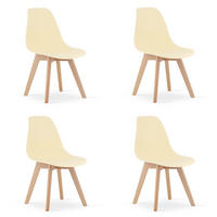 ESSZIMMERSTUHL 4-er Set KITO cremefarbener Sitz - Creme, Kunststoff (46/80/54.5cm) - Valora