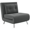 SCHLAFSESSEL Klappsessel mit Bettfunktion, Einzelsofa mit Kissen, Samtoptik - Dunkelgrau/Silberfarben, Textil/Metall (88/83/77cm) - HOMCOM