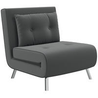 SCHLAFSESSEL Klappsessel mit Bettfunktion, Einzelsofa mit Kissen, Samtoptik - Dunkelgrau/Silberfarben, Textil/Metall (88/83/77cm) - HOMCOM