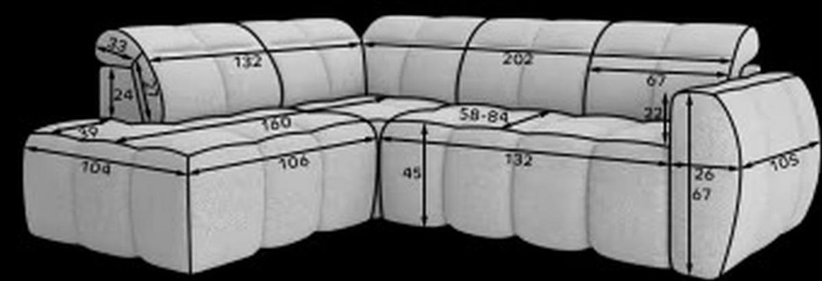 ECKSOFA Eagle R - Orange (Xillar 24) - Orange, Holzwerkstoff (258/208cm) - Möblo