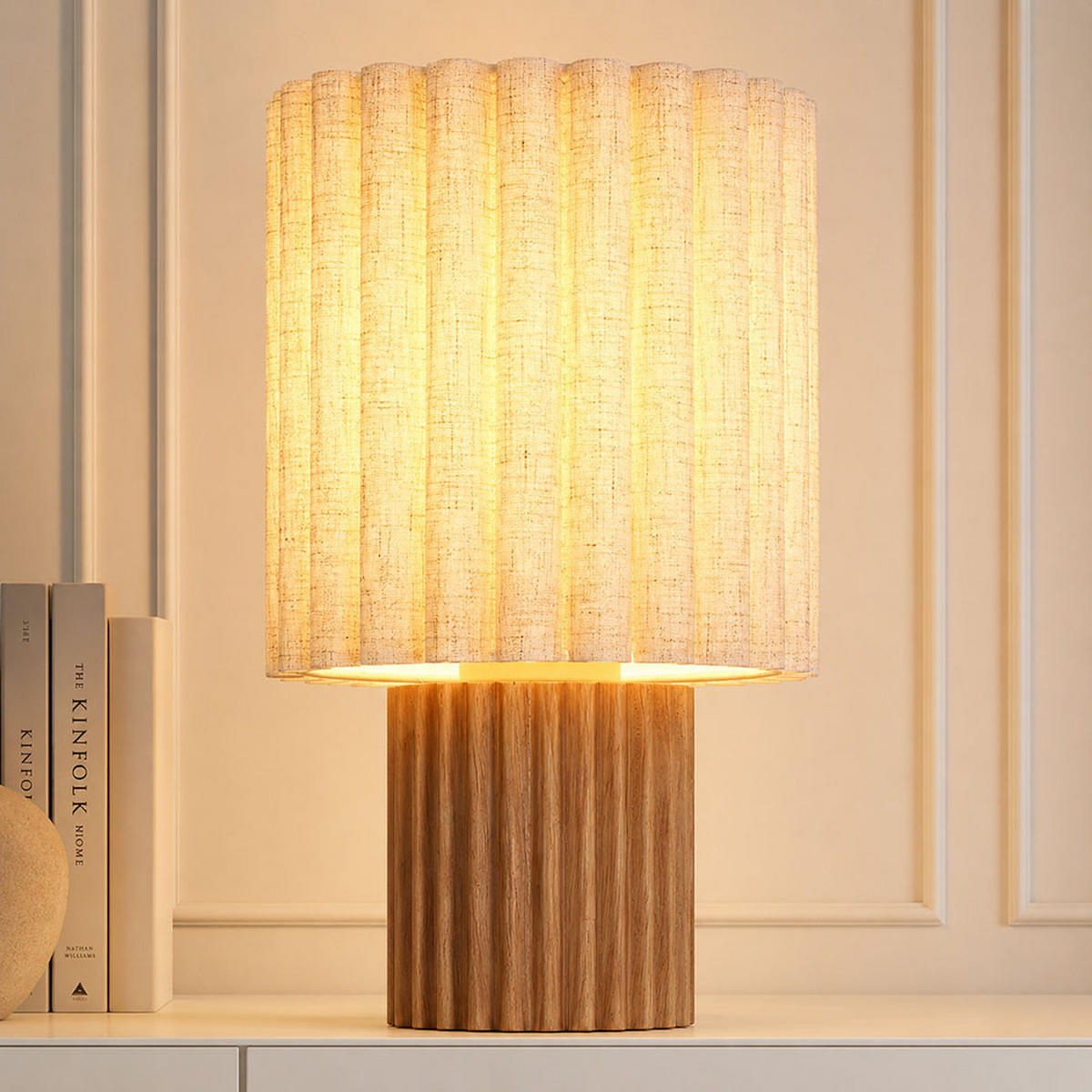NACHTTISCHLAMPE JANNIE Holz Braun Retro - Braun, Holz (18/18/30cm) - Globo Lighting