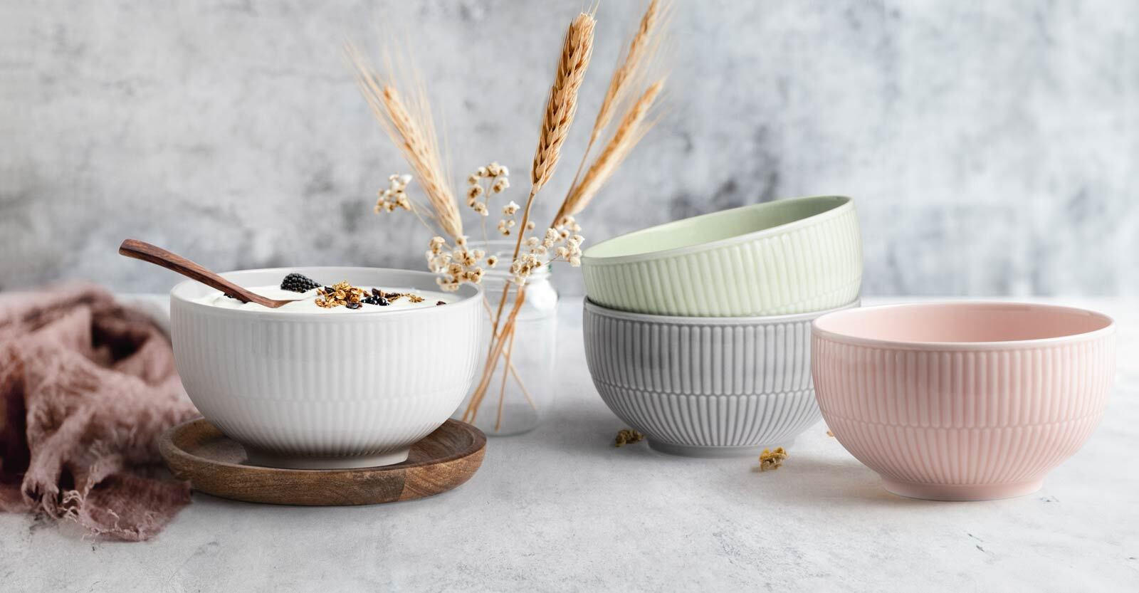 MÜSLISCHALEN Amina Silbergrau ø 15 cm 6er Set - Grau, Keramik (15.1cm) - Seltmann Weiden