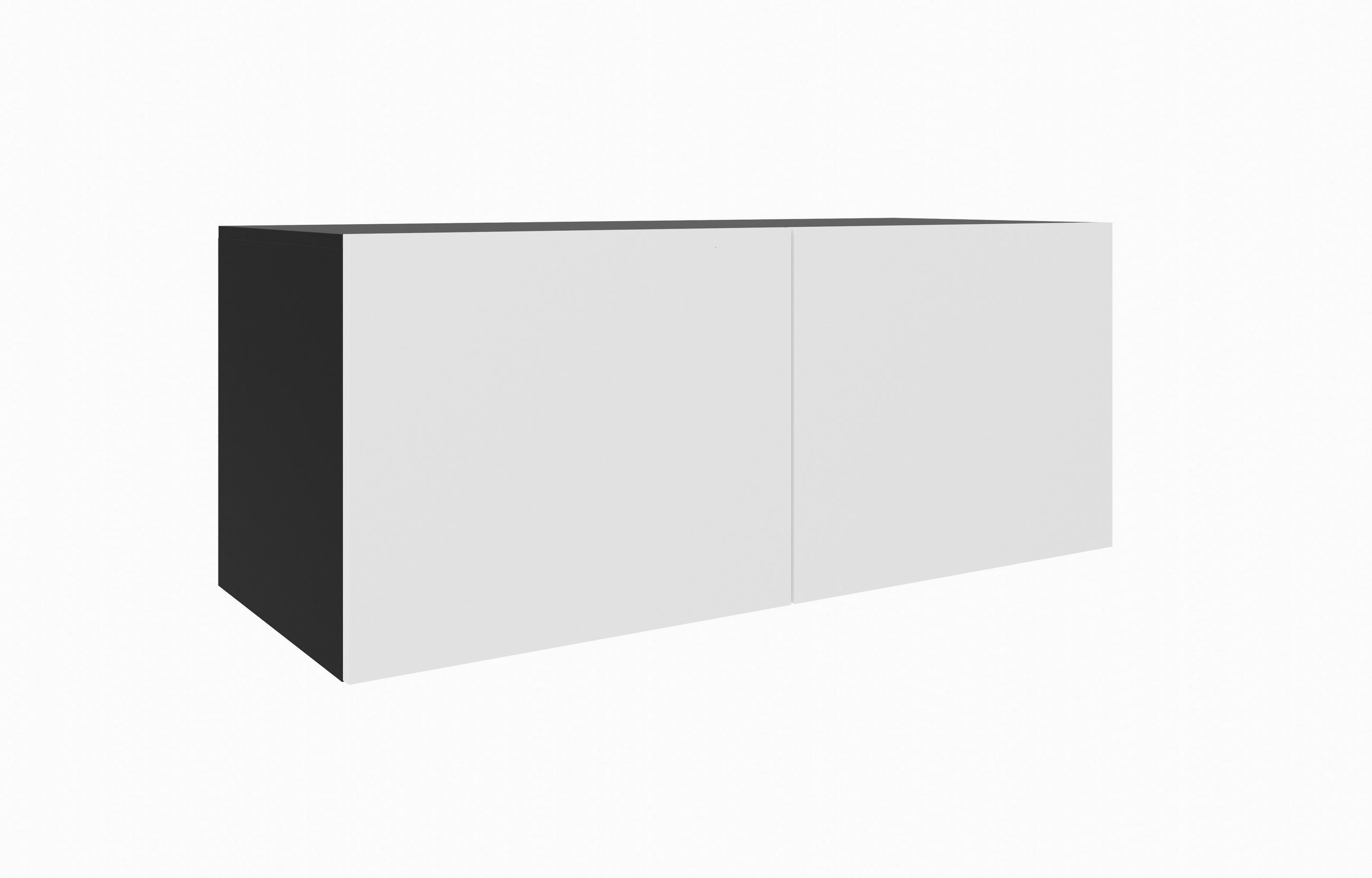 Meblini Tv-Schrank Schwarz, Weiß 100x115x40 cm