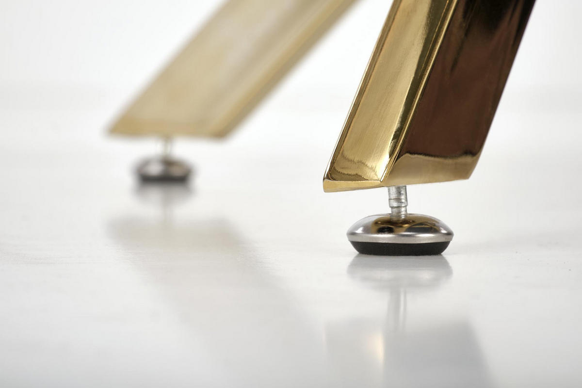 ESSTISCH Rund HAW-555 Marmor Weiß Gold Glas 100/75 cm - Goldfarben/Weiß, Glas/Metall (100/100/75cm) - designimpex