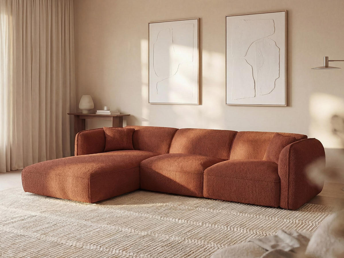 SOFA - 5 Personen - stoff - terracotta Camilio - Terracotta, Textil (272/165cm) - Vente-Unique
