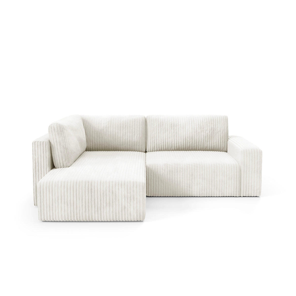 ECKSOFA Angela 4 Sitzplätze Gebrochenes Weiß - Weiß, Holz (245/182cm) - Petits-meubles