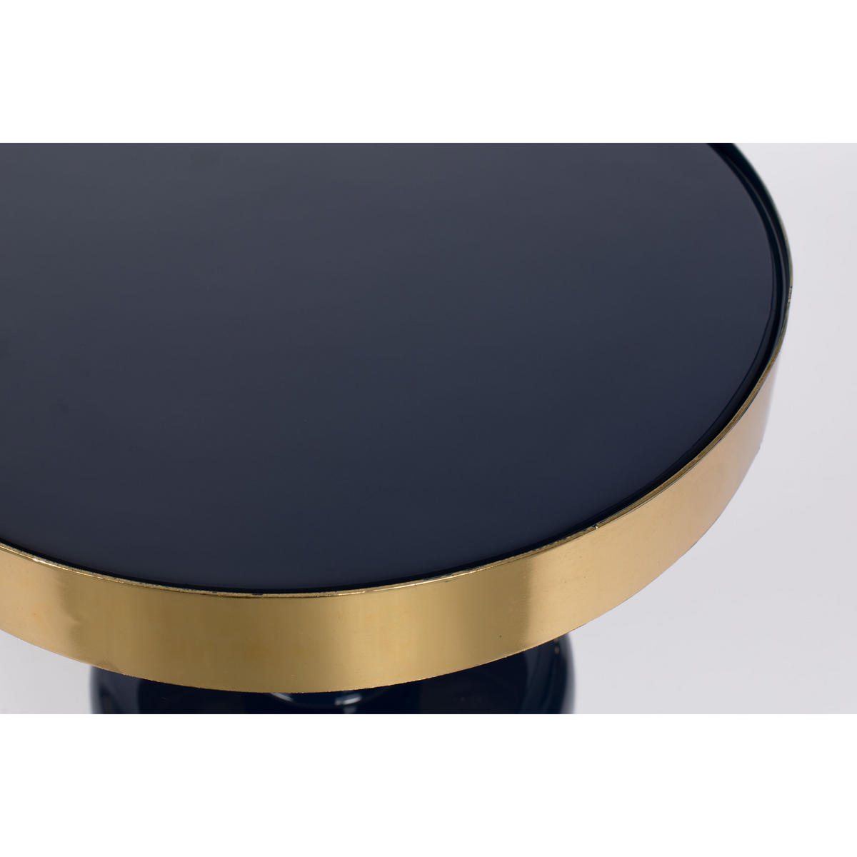 BEISTELLTISCH Glam Rund 36 cm Blau/ Gold - Blau, Metall (36/36/51cm) - Zuiver