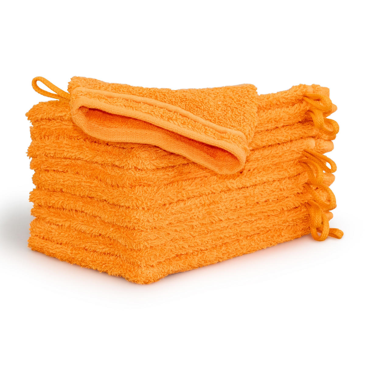 WASCHHANDSCHUHSET NEW CLASSIC 10-TLG - Orange, Textil (15/20cm) - MÖVE
