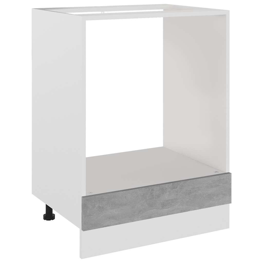 HERDUMBAUSCHRANK Lyon Betongrau 60/46/81,5 Cm Holzwerkstoff - Grau, Holz/Metall (60/46/46cm) - vidaXL
