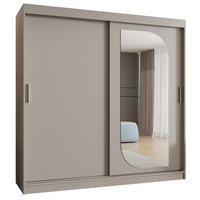 SCHWEBETÜRENSCHRANK 200/200/62 2-türig - Kaschmir/Silberfarben, Holz (200/200/62cm) - MÖBEL KRYSPOL