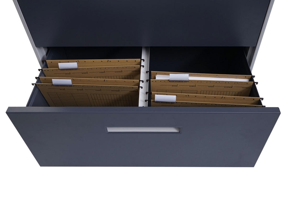 HÄNGEREGISTERSCHRANK Grau - Grau, Metall (76/103/46cm) - MCW