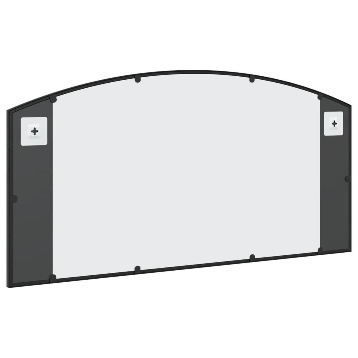 WANDSPIEGEL Schwarz 100/50 Cm Gewölbt Eisen - Schwarz, Metall (1.5/50/100cm) - vidaXL