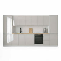 KÜCHENZEILE 360 cm - Aspen KA10-M360 - in Grau/Hochglanz - Grau, Holz (360/212/58cm)