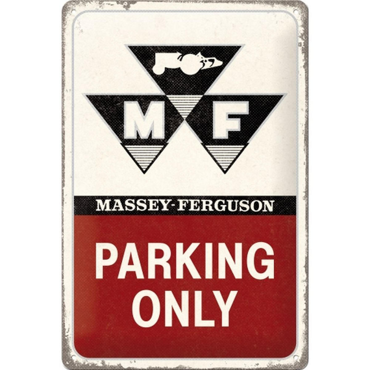 BLECHSCHILD 20/30 cm Massey Ferguson Massey Ferguson Parking Only - Multicolor, Metall (20/30/0.2cm) - Nostalgic-Art