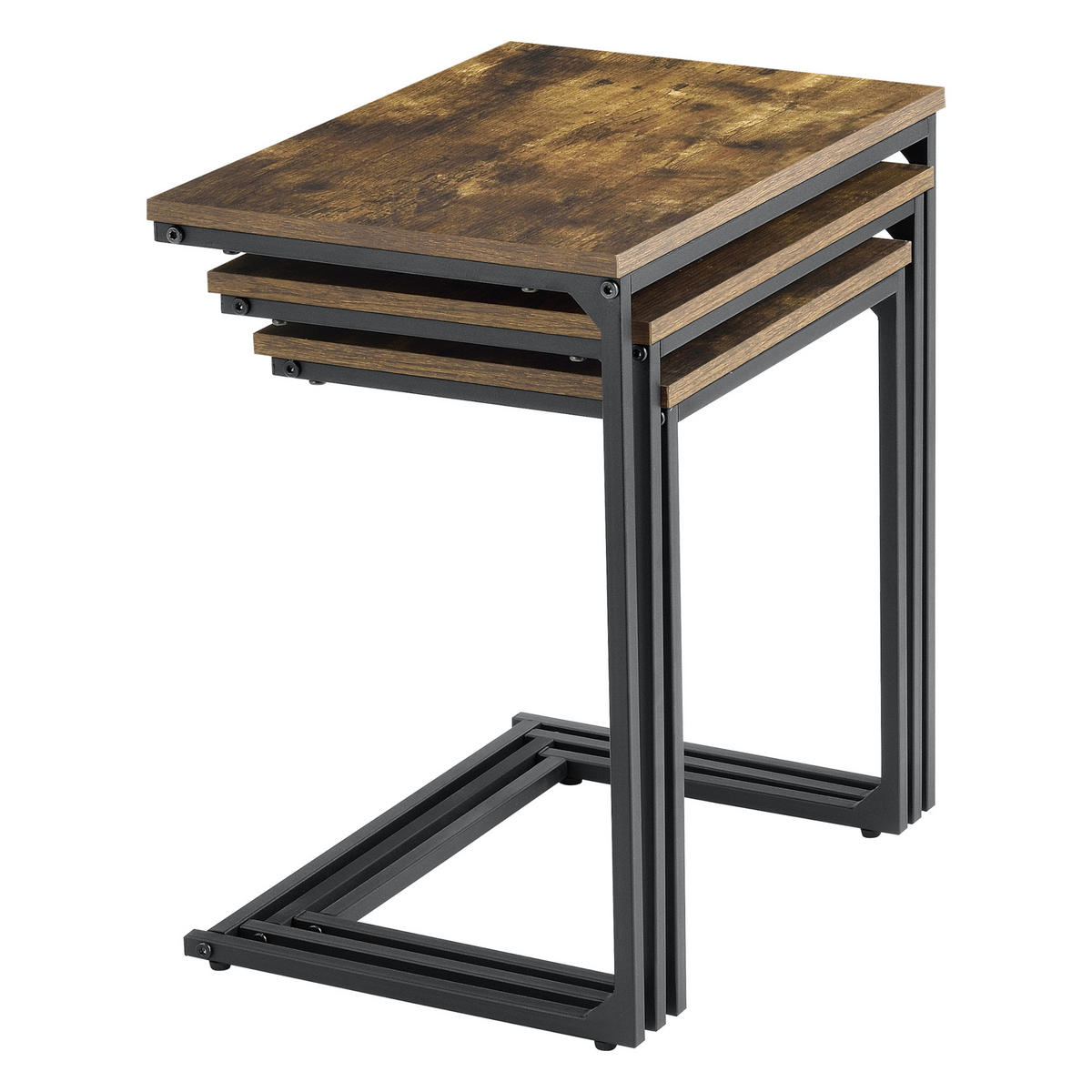 BEISTELLTISCHSET Töreboda im 3er Set - Braun, Holzwerkstoff (35/50/55cm) - [en.casa]