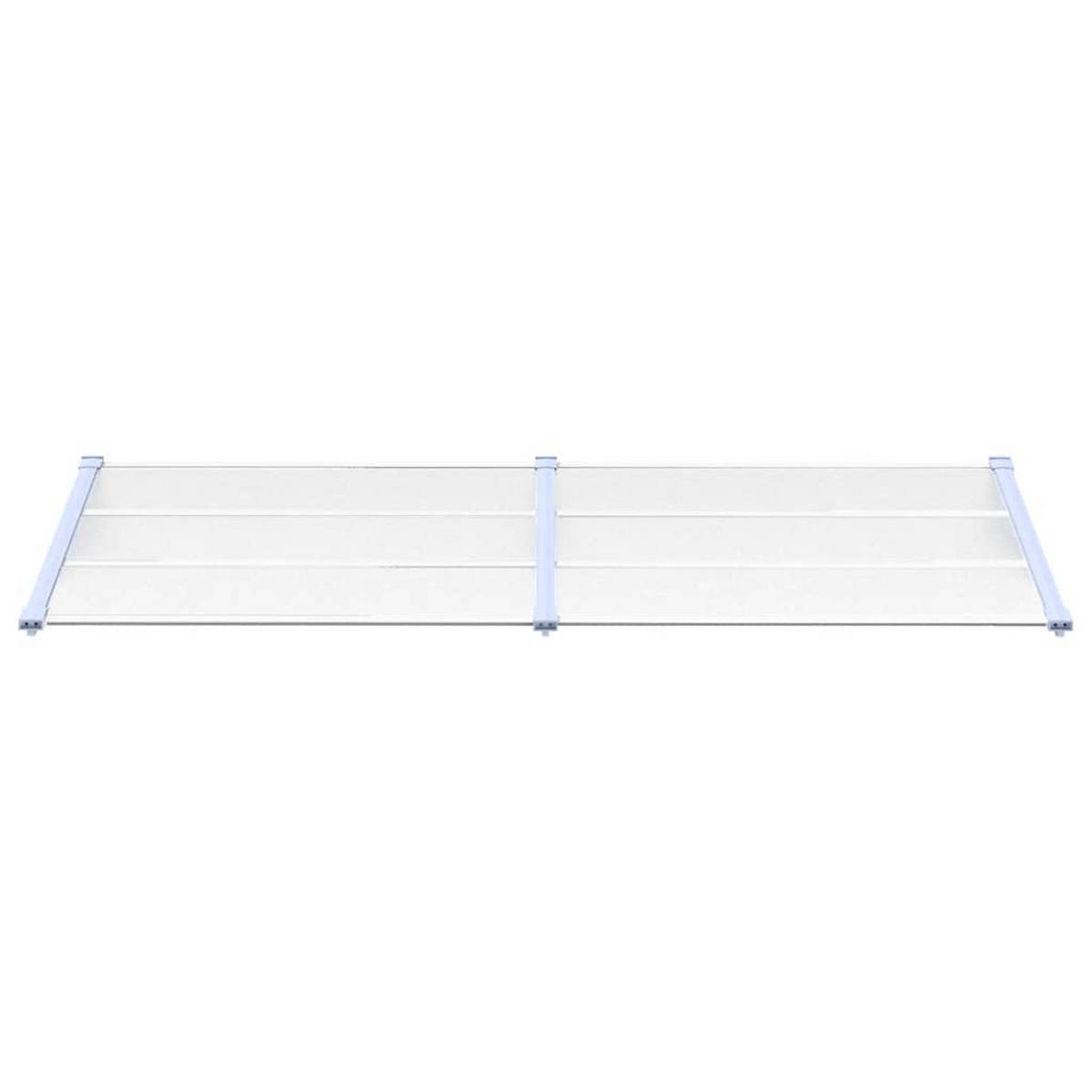 TÜRVORDACH Grau und Transparent 239x90 cm Polycarbonat - Transparent, Textil (90/27.5/239cm) - furnicato