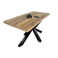 ESSTISCH MANGO RIO - Beige/Schwarz, Holz/Metall (100/220/77cm) - SAM