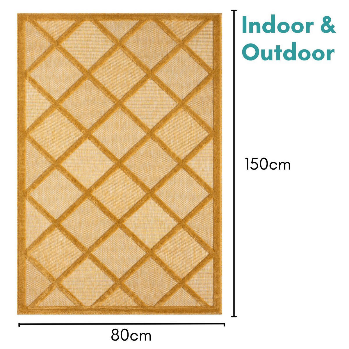 OUTDOORTEPPICH Lotta III Currygelb,Beige,Creme 80/150 cm - Currygelb, Textil (80/150cm) - My-Rug