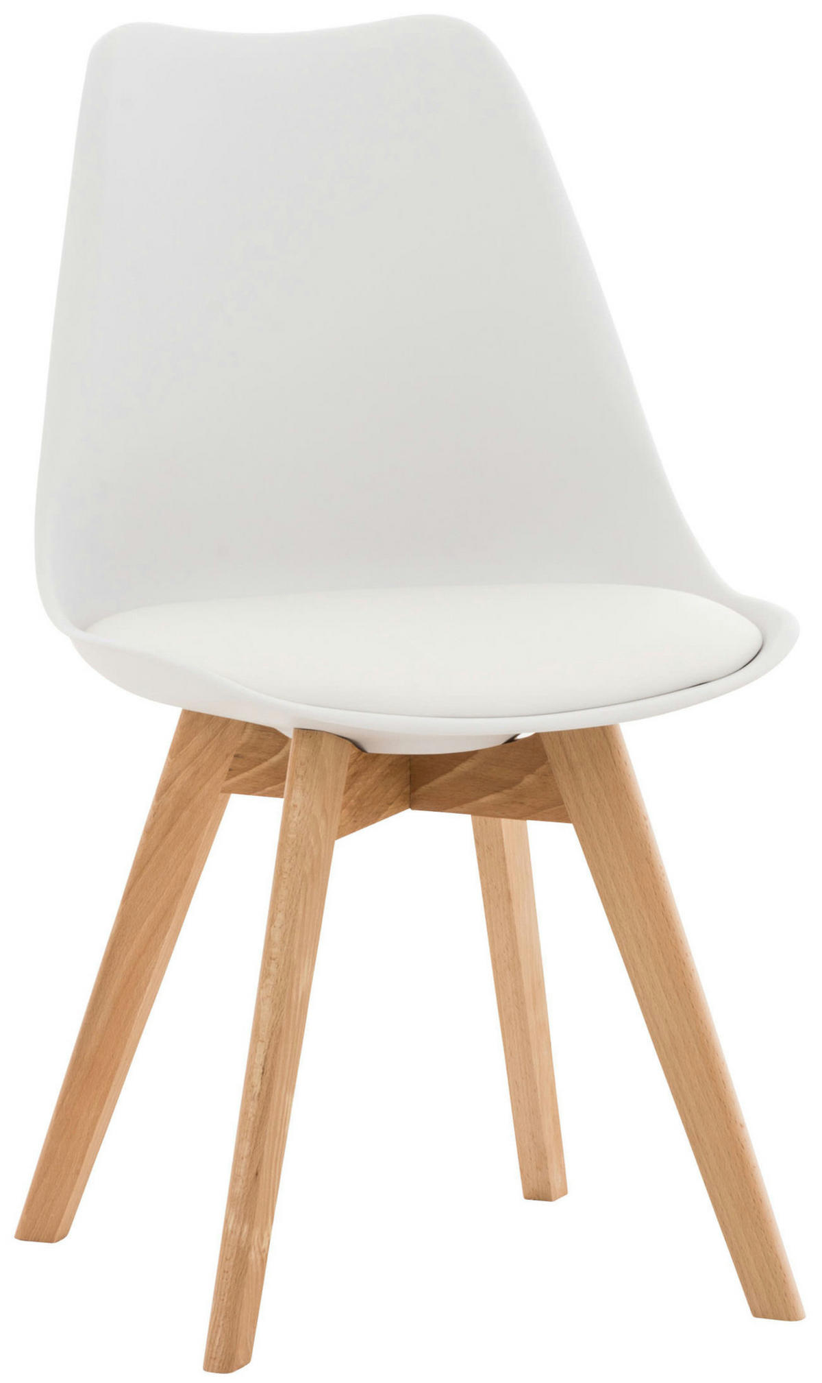 TISCHGRUPPE Holz natura/weiß - Eukalyptusholzfarben/Weiß, Holz (130/83/130cm) - CLP
