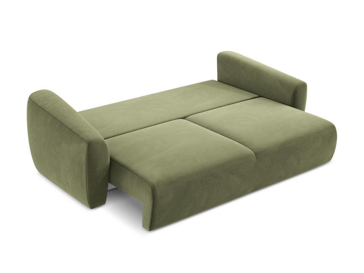 3-SITZER SOFA mit Schlaffunktion Chenille Stoff Schwarz - Schwarz, Holzwerkstoff/Kunststoff (266/95/121cm) - LaMiaSofa