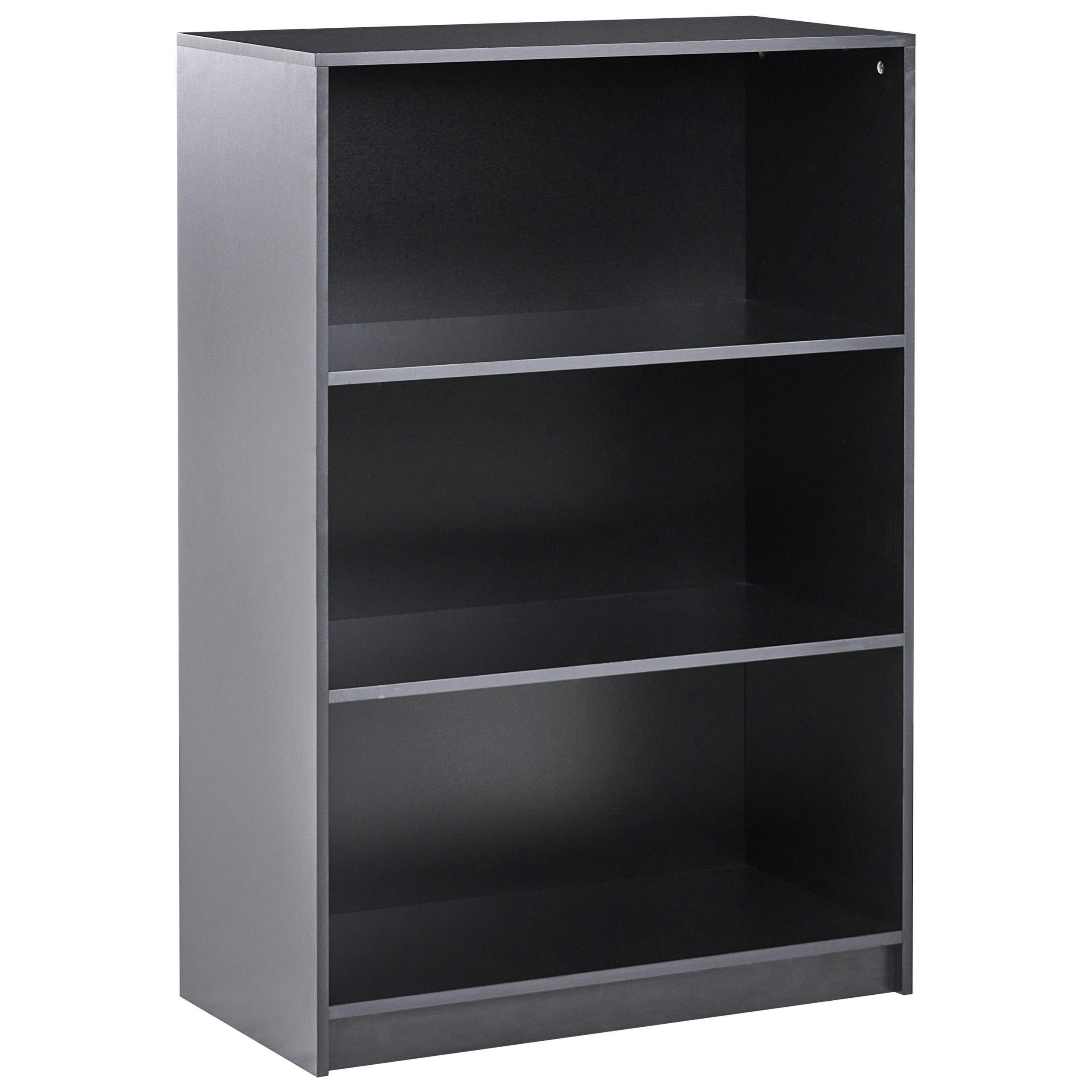 BÜCHERREGAL mit 3 Ebenen 117 cm Schwarz Zehna - Schwarz, Holzwerkstoff (80/117/40cm) - Beliani