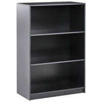 BÜCHERREGAL mit 3 Ebenen 117 cm Schwarz Zehna - Schwarz, Holzwerkstoff (80/117/40cm) - Beliani