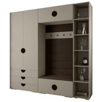 GARDEROBEN-SET 236,7/240/47 - Kaschmir/Schwarz, Holz/Kunststoff (240/236.7/47cm) - Abiks Möbel
