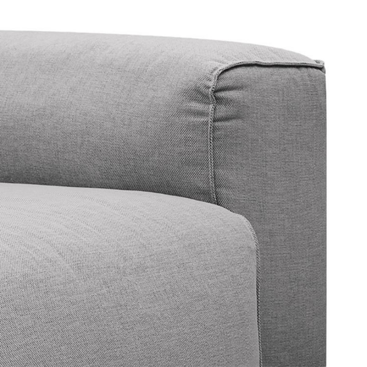 ECKSOFA mit Rundecke - Hellgrau/Schwarz, Kunststoff/Textil (325/260cm) - home24