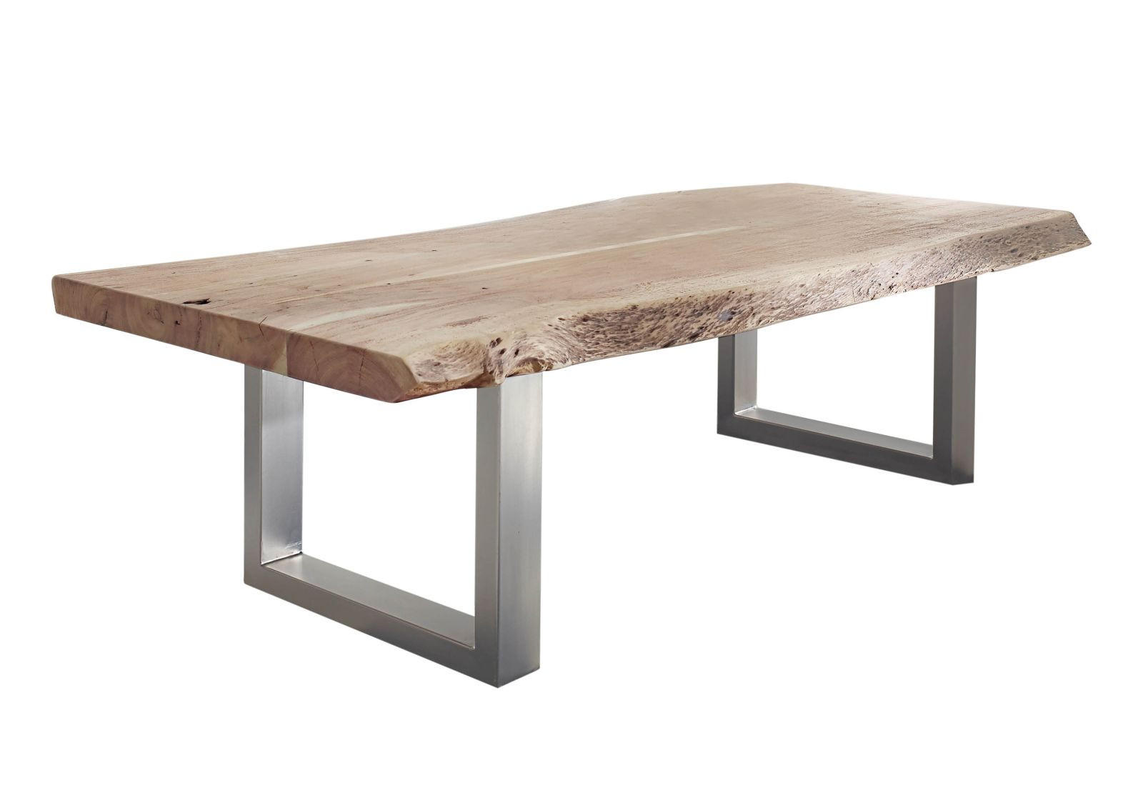 COUCHTISCH Akazie 160x70x45 Natural Stone lackiert FREEFORM #121 - Beige, Holz (160/70/45cm) - Massivmoebel24