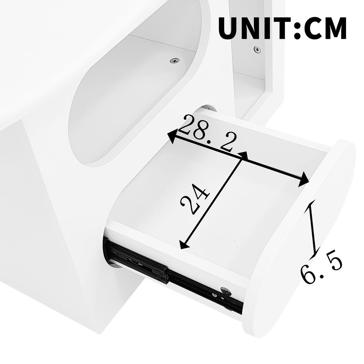 COUCHTISCH 97/45/43,5 cm wolkenförmig mit Schubladen und offenen Ablagefächern - Weiß, Holzwerkstoff (97/45/43.5cm) - OKWISH