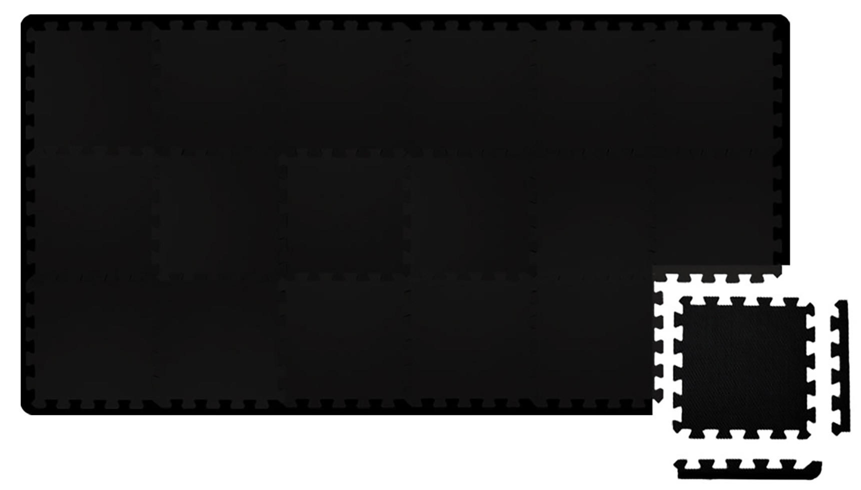 BODENSCHUTZMATTE 30x30x1 cm, Schwarz, 54er Set - Schwarz, Kunststoff (30/30cm) - eyepower