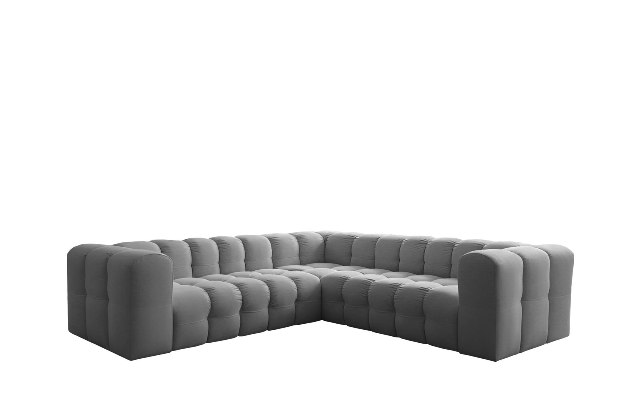 ECKSOFA Solvie Xs In Tiffani - Grau, Holzwerkstoff/Textil (270/270cm) - Fun Möbel