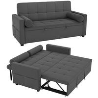 SCHLAFSOFA 2-Sitzer DE-14679 3-in-1 & 7-fach verstellbar Dunkelgrau - Dunkelgrau, Metall (137.5/84/80.5cm) - ComfortXL