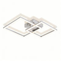 LED DECKENLEUCHTE Aelwynne 34.5/34.5/6.7 cm - Silberfarben, Kunststoff (34.5/34.5/6.7cm) - ZMH