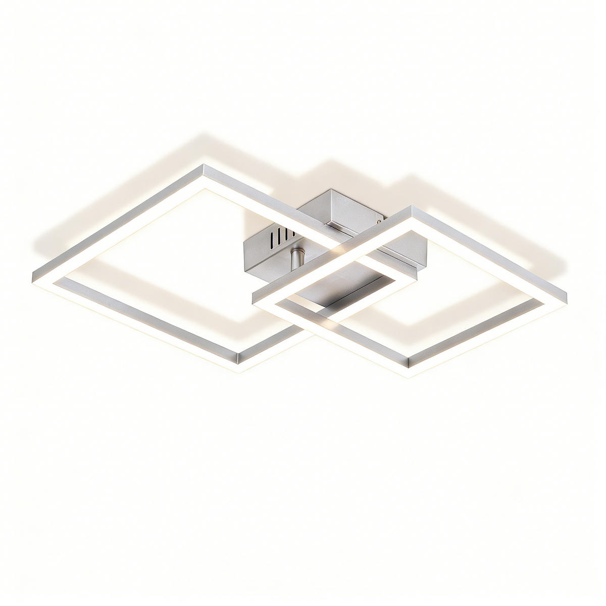LED DECKENLEUCHTE Aelwynne 34.5/34.5/6.7 cm - Silberfarben, Kunststoff (34.5/34.5/6.7cm) - ZMH