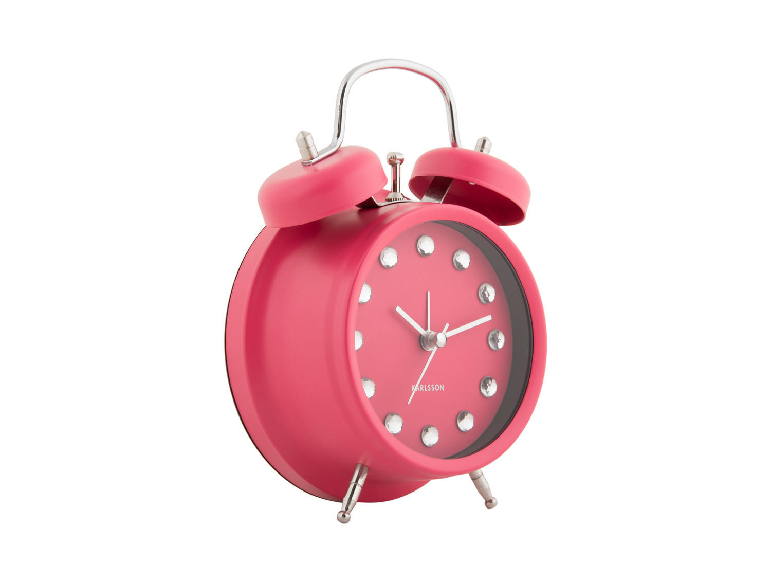 WECKER Glam Diamonds 11.8/11.8/17 cm - Pink, Metall (11.8/17/11.8cm) - Karlsson